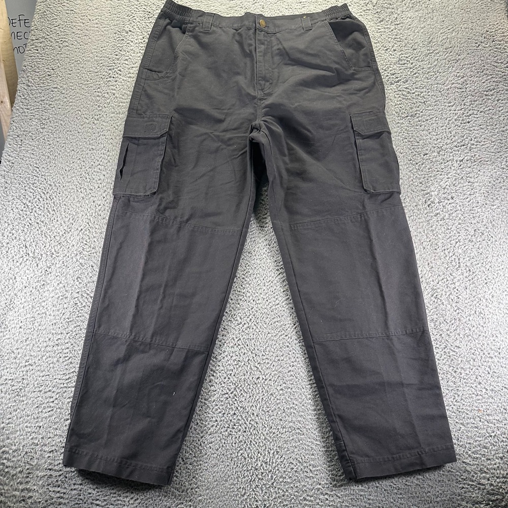 Cabela's Pant Mens 40x32 Black Cotton Cargo Straight Leg Hiking Utility Workwear